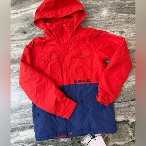 Burton Snowboard Red and Blue Hooded Kids Jacket
(Unisex)